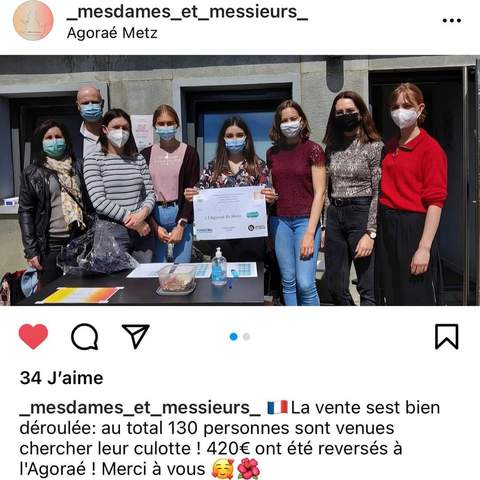 Mademoiselle Culotte a fournit des culottes menstruelles aux étudiantes de Metz pour lutter contre la précarité menstruelle.