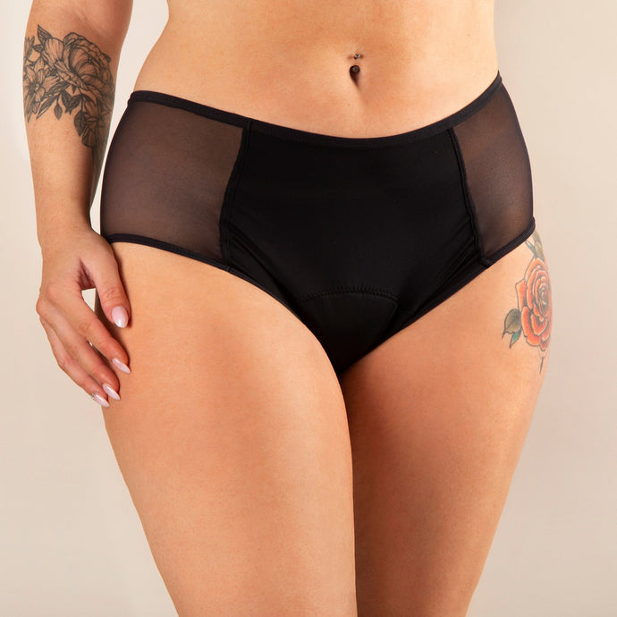 culotte menstruelle taille haute noir face