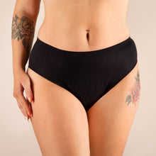 Charger l&#39;image dans la galerie, Culotte menstruelle sans coutures noir face
